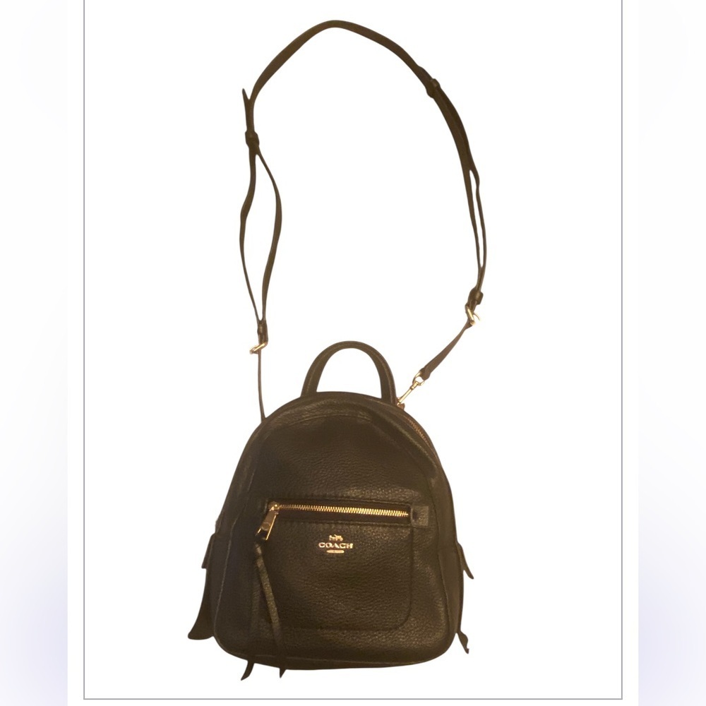 Coach Pebble Leather Andi Backpack Black F30530 - Picture 4 of 14